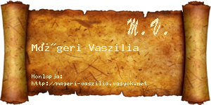 Mágeri Vaszilia névjegykártya